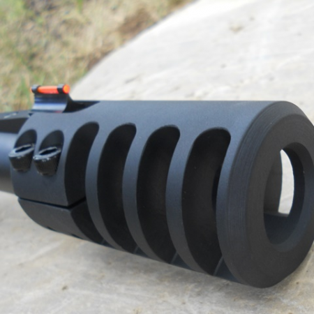 GUNWORKS GRIZZLY .12または.20キャリバーライフル用ユニバーサルマウスブレーキ -  416スチール