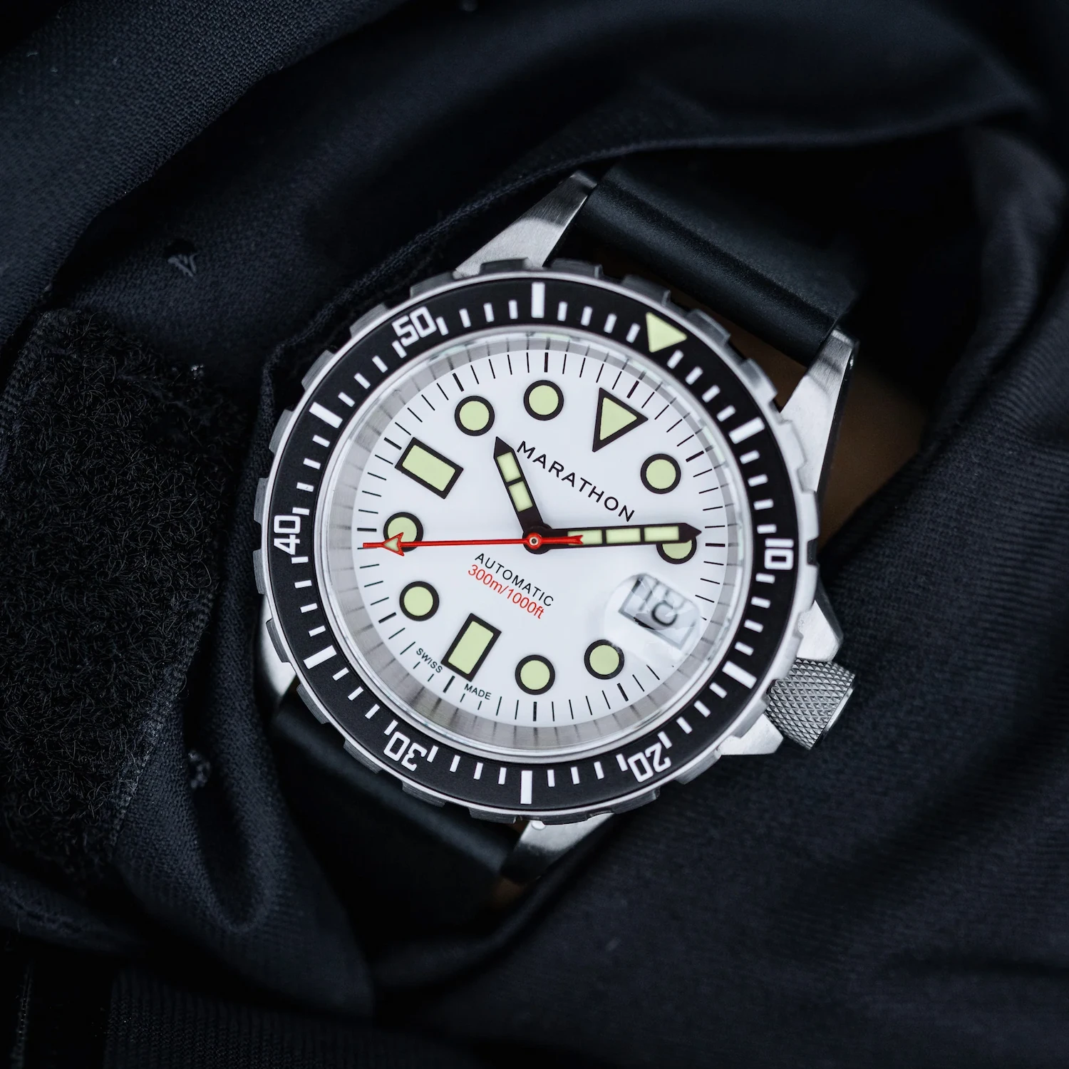 Marathon OSAR-D Automatic 41mm RUBBER ARCTIC 2 -kivääri, kumimainen, aresmaxima.com