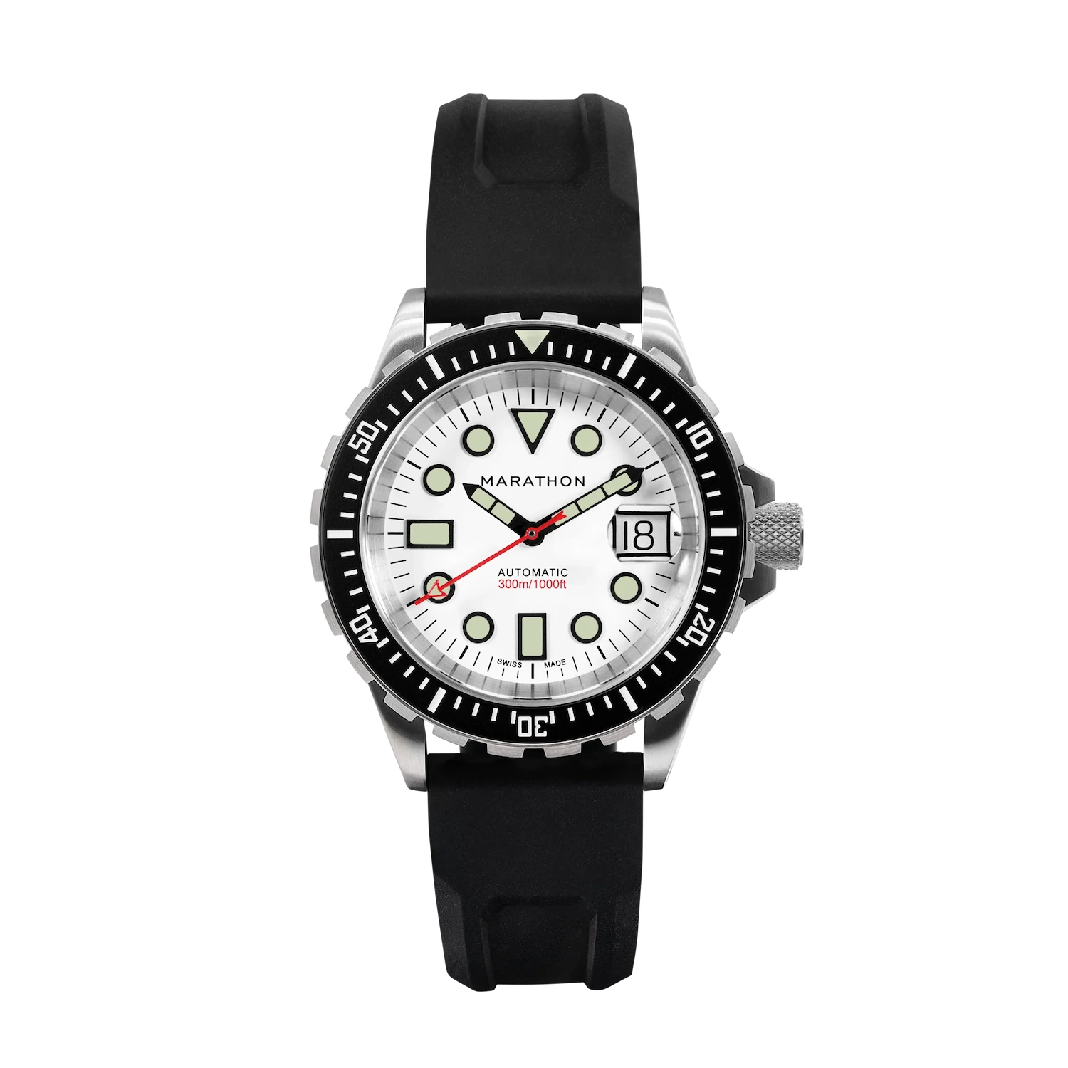 Marathon OSAR-D Automatic 41mm RUBBER ARCTIC 4 -kivääri, kumimainen, aresmaxima.com